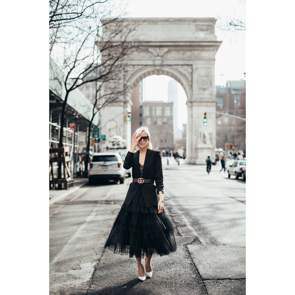 Beige, layered, dreamy, travel friendly, tulle skirt Boho, Edgy, Fun,Flirty,Chic - Picture 11 of 11